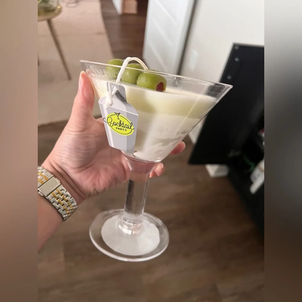 Martini Glass with Olive Garnish Candle - Picture 3 of 4